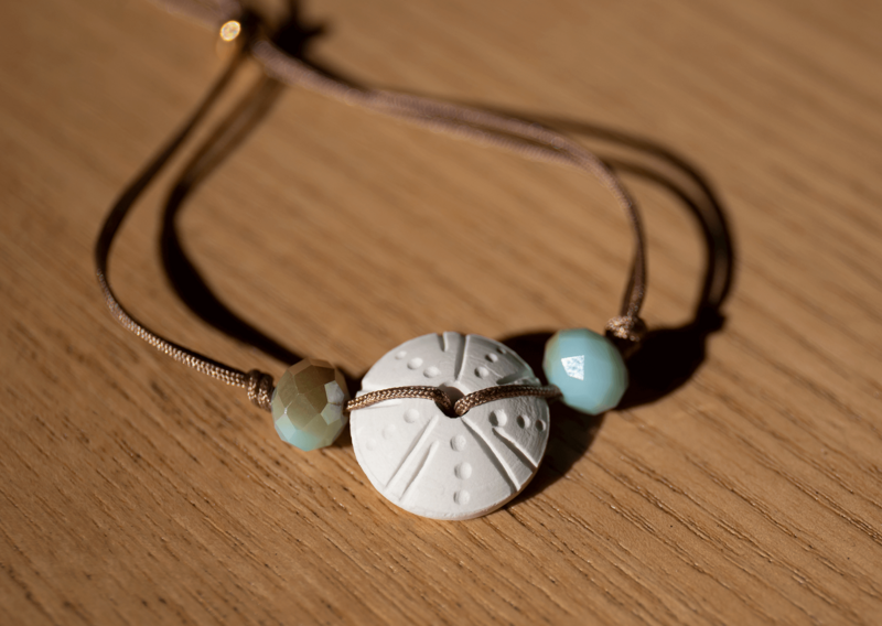 Faceted sea urchin aromatherapy bracelet