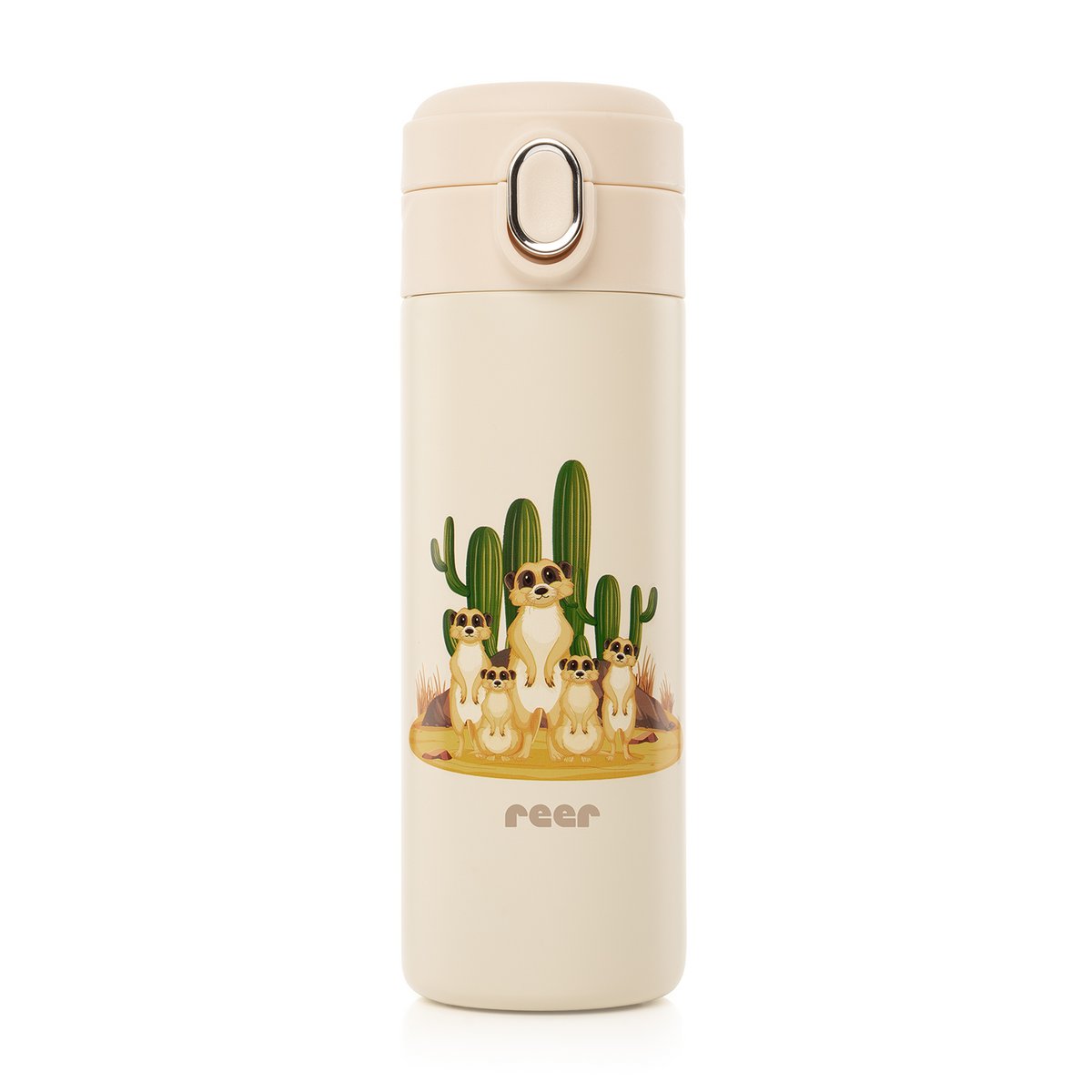 Kids drinking bottle with straw 350ml, creamwhite