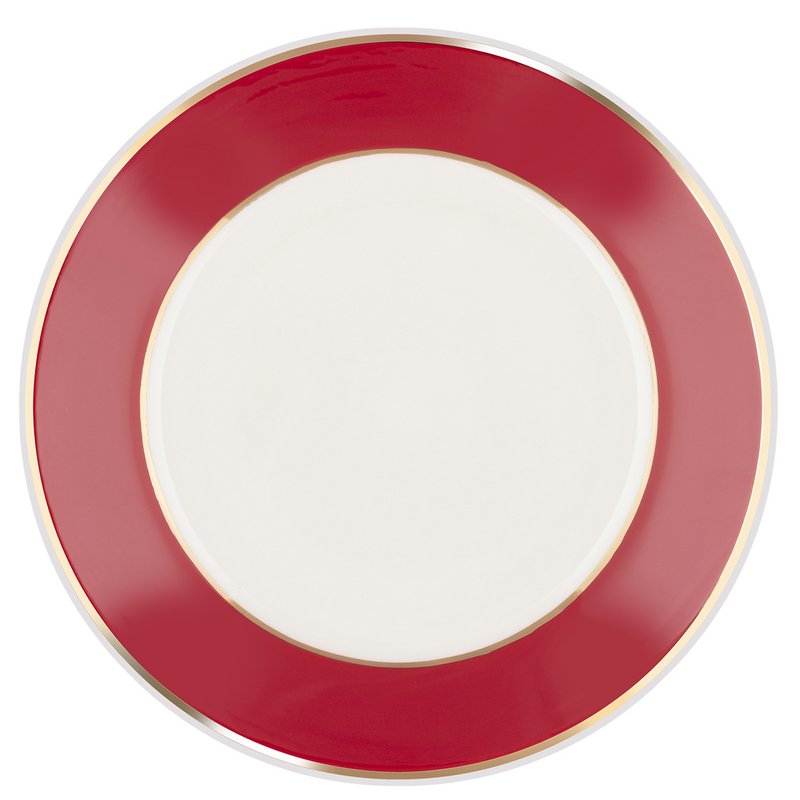 Cake plate model “Deer” 18 carat gold, deer carmine