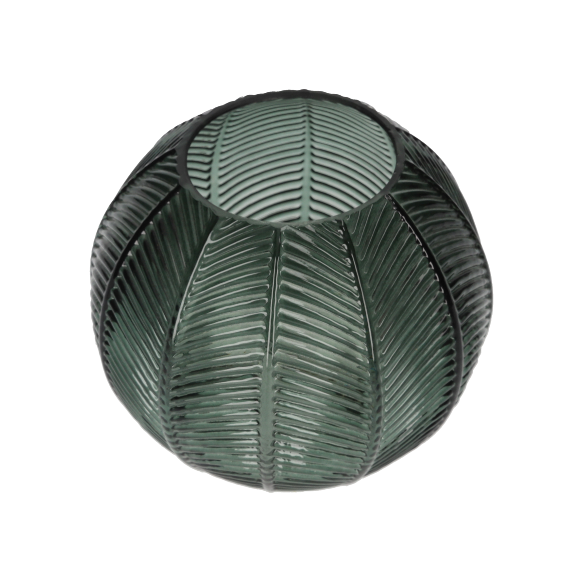 Decorative green glass candle jar Ø15x13 cm