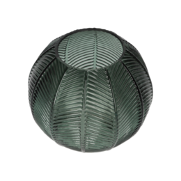 Decorative green glass candle jar Ø15x13 cm