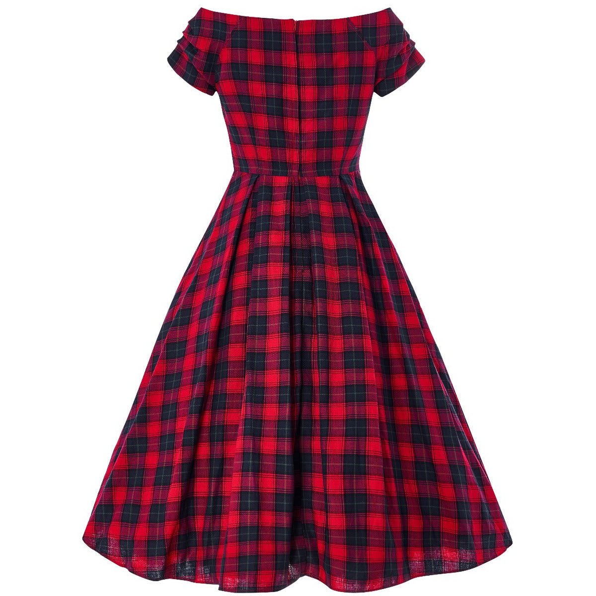 Robe de swing d'épaule d'étoile de l'UE en tartan rouge