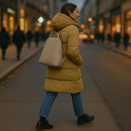 RB1018AQ | Genuine Leather Double Compartment Women's Backpack Made in Italy with adjustable shoulder straps. Gunmetal metal accessories - Taupe color - Dimensions: 26 x 30 x 14.5 cm