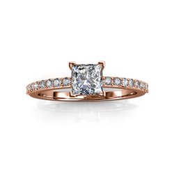 Simple Square Ring - Rose Gold and Crystal