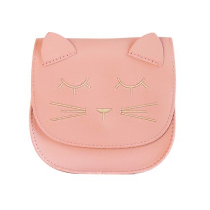 Children's shoulder bag - Mina the minimalist cat Pink