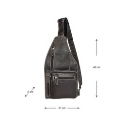 Crossbody taske i 3 farver bøffellæder med justerbar skulderrem og 5 lynlåsrum