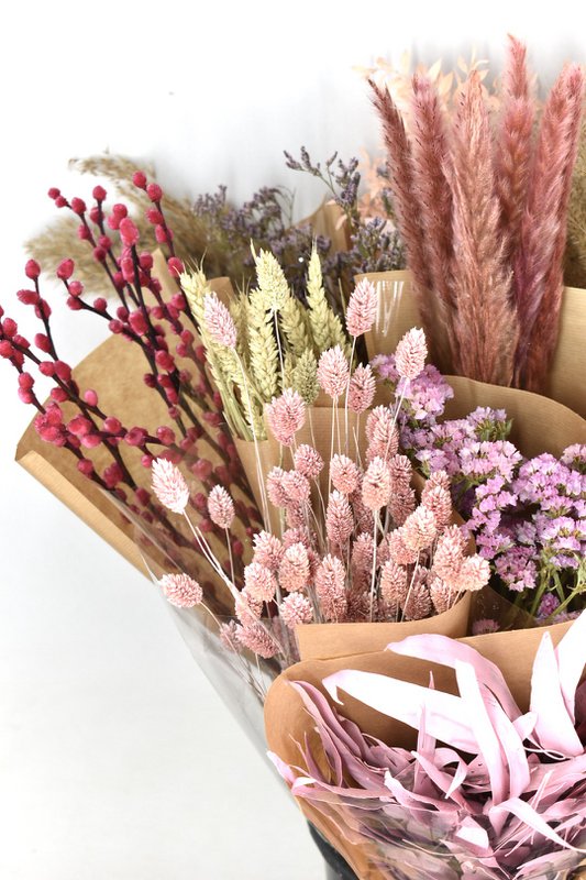 Mix dried flowers - pink - 15 varieties