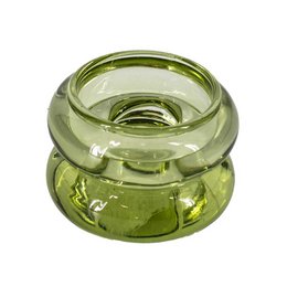 Glass candle holder green