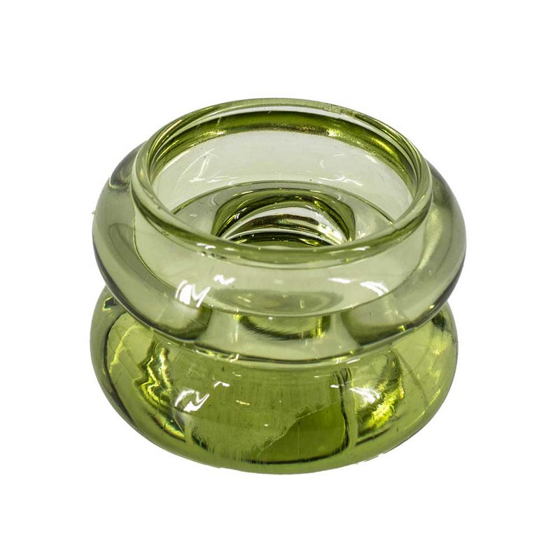 Glass candle holder green