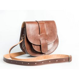 Bolso bandolera de cuero marroquí y piel de vacuno con correa ajustable