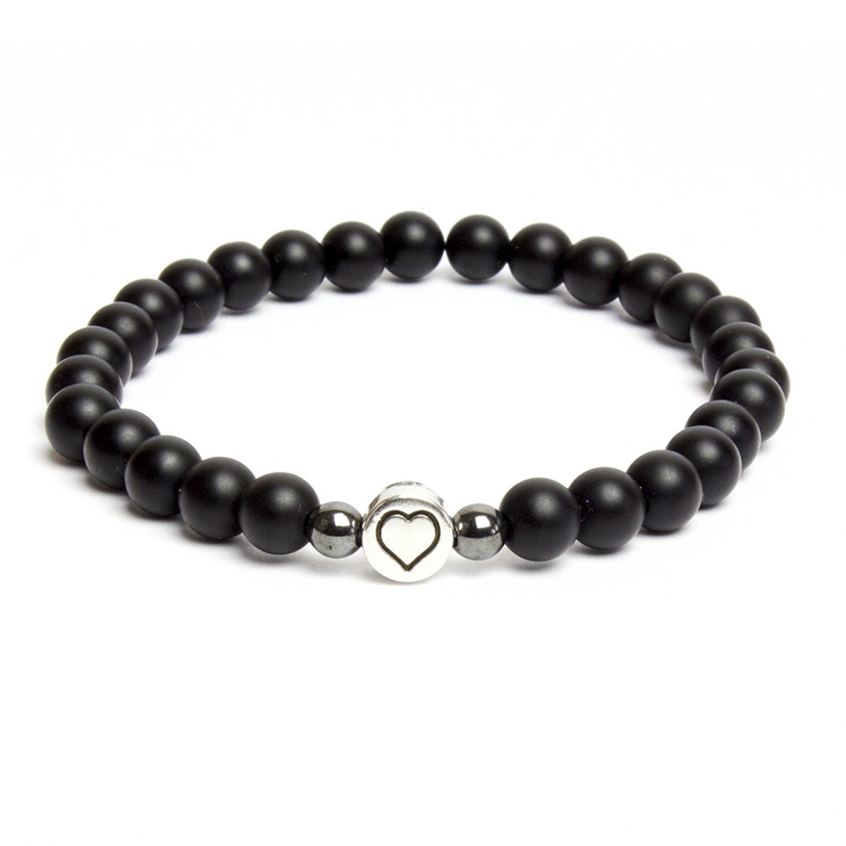 Pulsera Amistad Corazón Onix