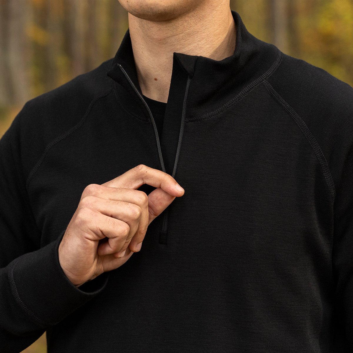Men's Merino 250 Set of Zip Neck Top & Jogger Sweatpants Black
