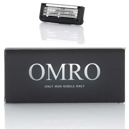 Black razor with 6-blade technology, designed for a close and comfortable shave.