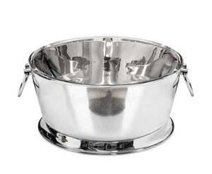 EDZARD Michigan champagne cooler with handles, high-gloss polished stainless steel, double-walled, ø 53 cm, H 24 cm