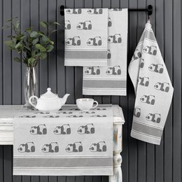 Keukenhanddoek Panda Grijs Katoen