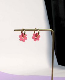 Salmon Flower Stainless Steel Hoops