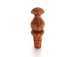 Bottle cap mushroom stopper cork made of olive wood