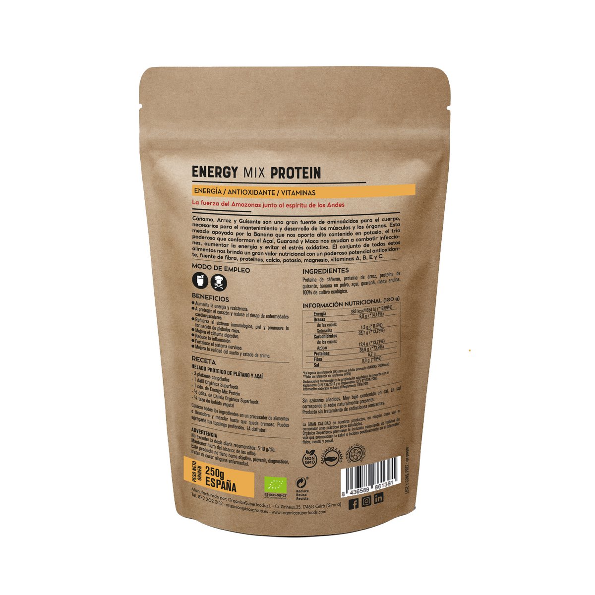 Mélange énergétique de protéines 250g