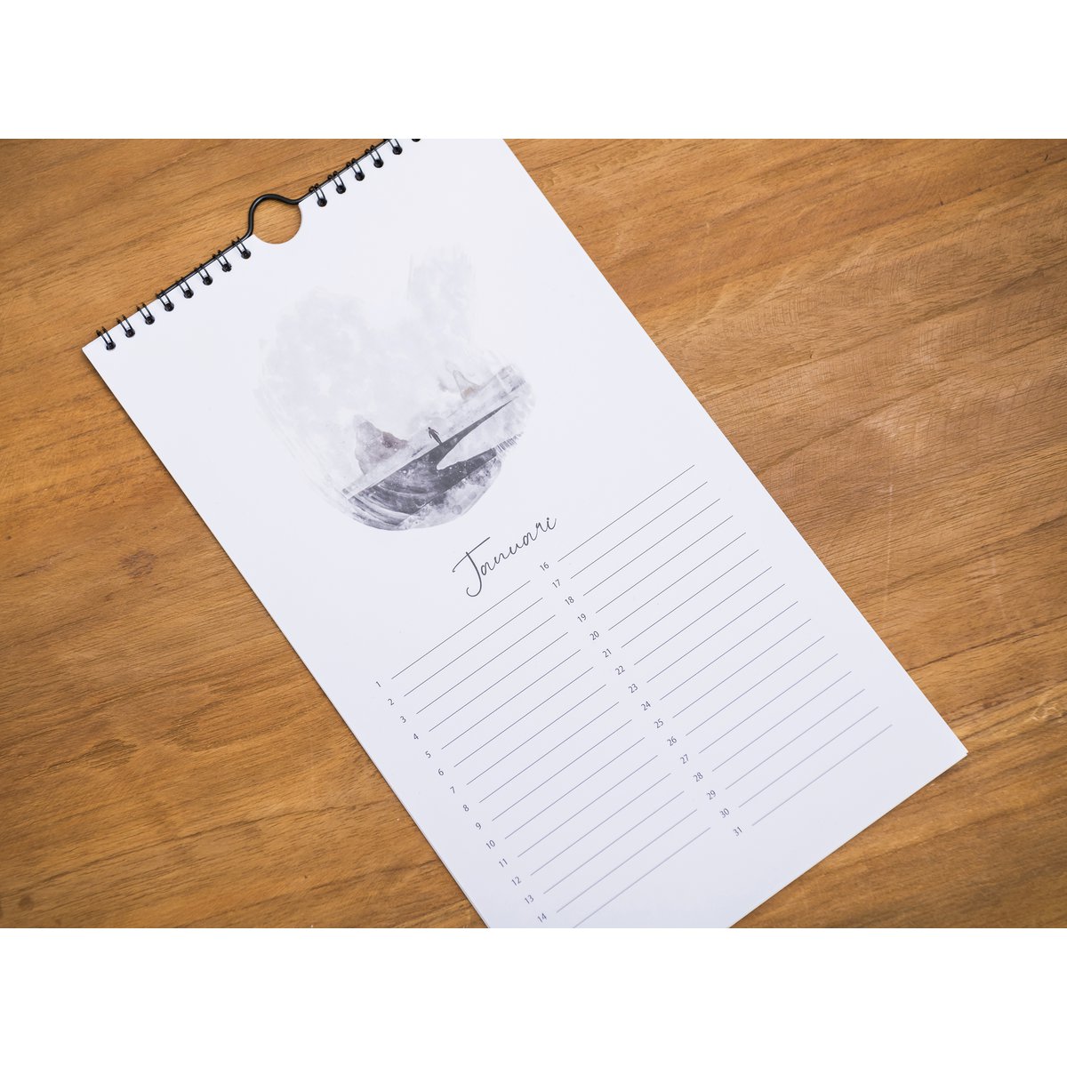 Birthday Calendar Watercolor Abstract Design