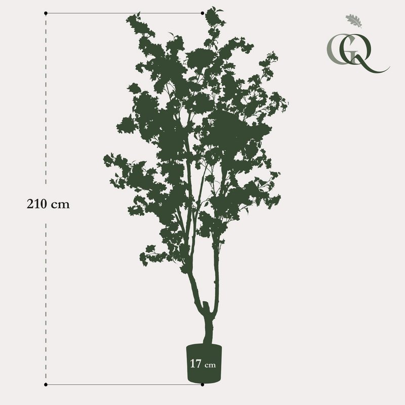 Sztuczna roślina - Prunus - Kwiat Wiśni - Biała - 210cm
