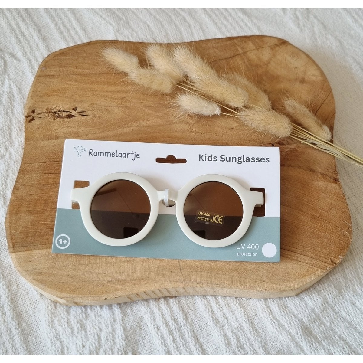 Lunettes de soleil bébé et enfant UV400 rondes - Beige