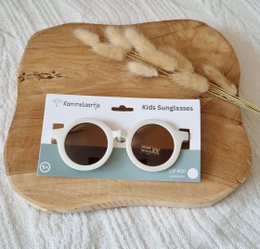 Lunettes de soleil bébé et enfant UV400 rondes - Beige