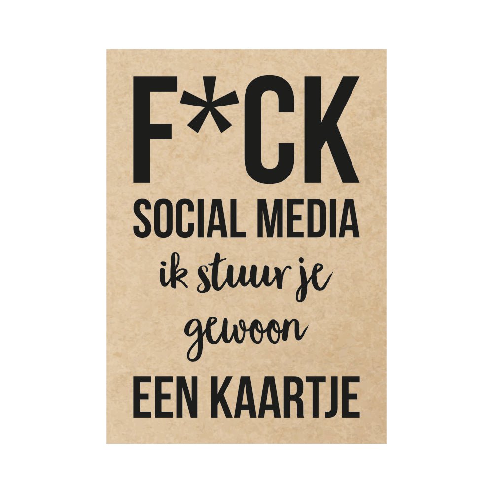 Carte - F * ck réseaux sociaux je t'enverrai juste une carte, par 10 pièces