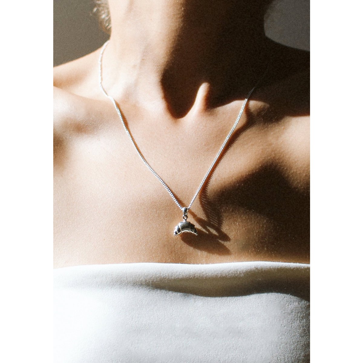 Croissant Necklace Silver