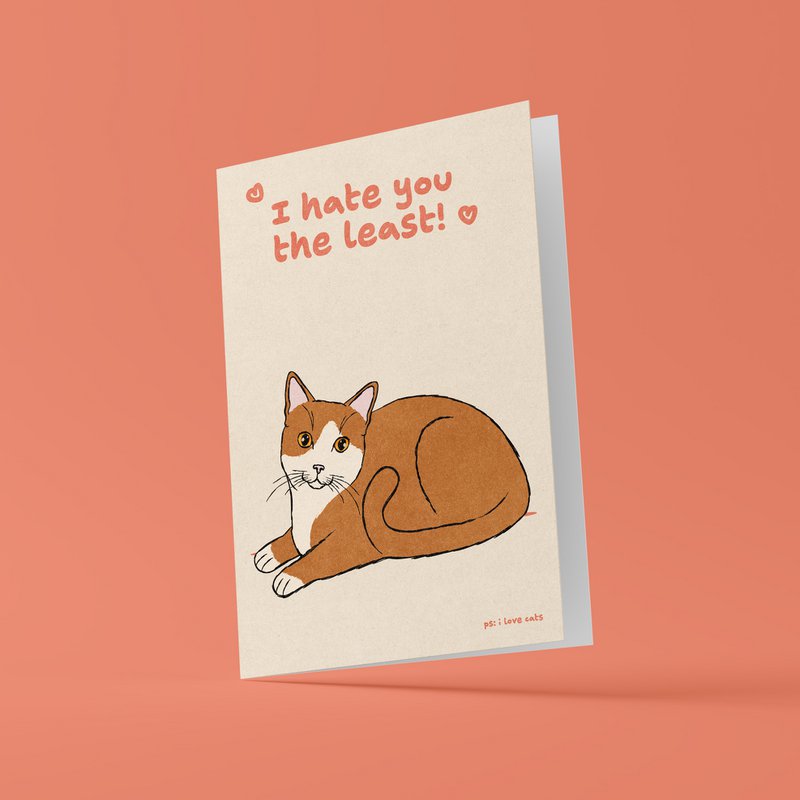Wenskaart 'I hate you the least'