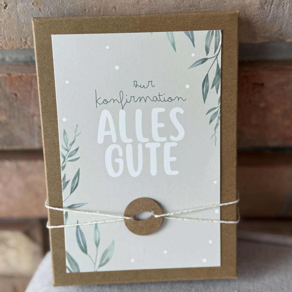 Gift box for confirmation with cord, pendant and bag for monetary gifts