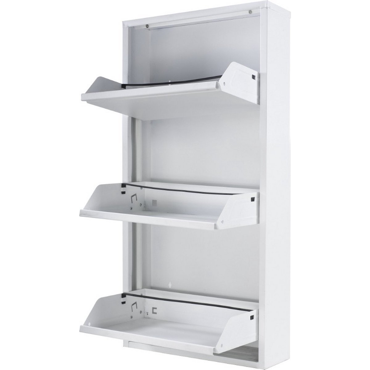 Zapatero metálico 3 puertas | Blanco mate