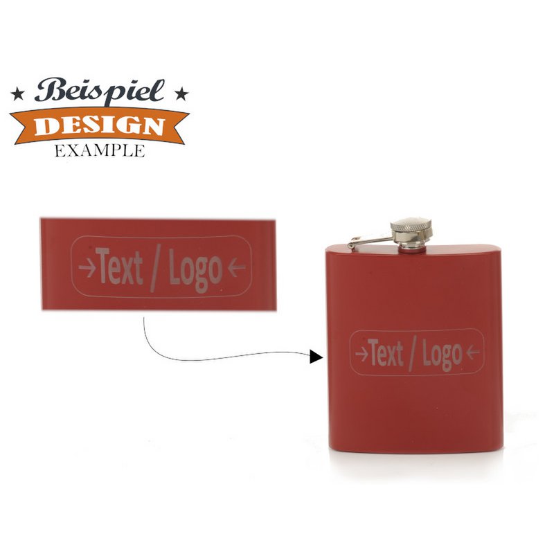 Metalen heupfles, rood, 200ml