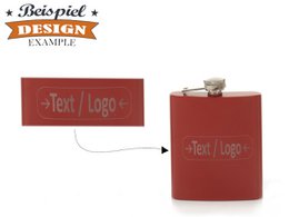 Metalen heupfles, rood, 200ml