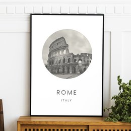 Roma, Italia - Decorazione minimalista di arte della parete del turismo di viaggio
