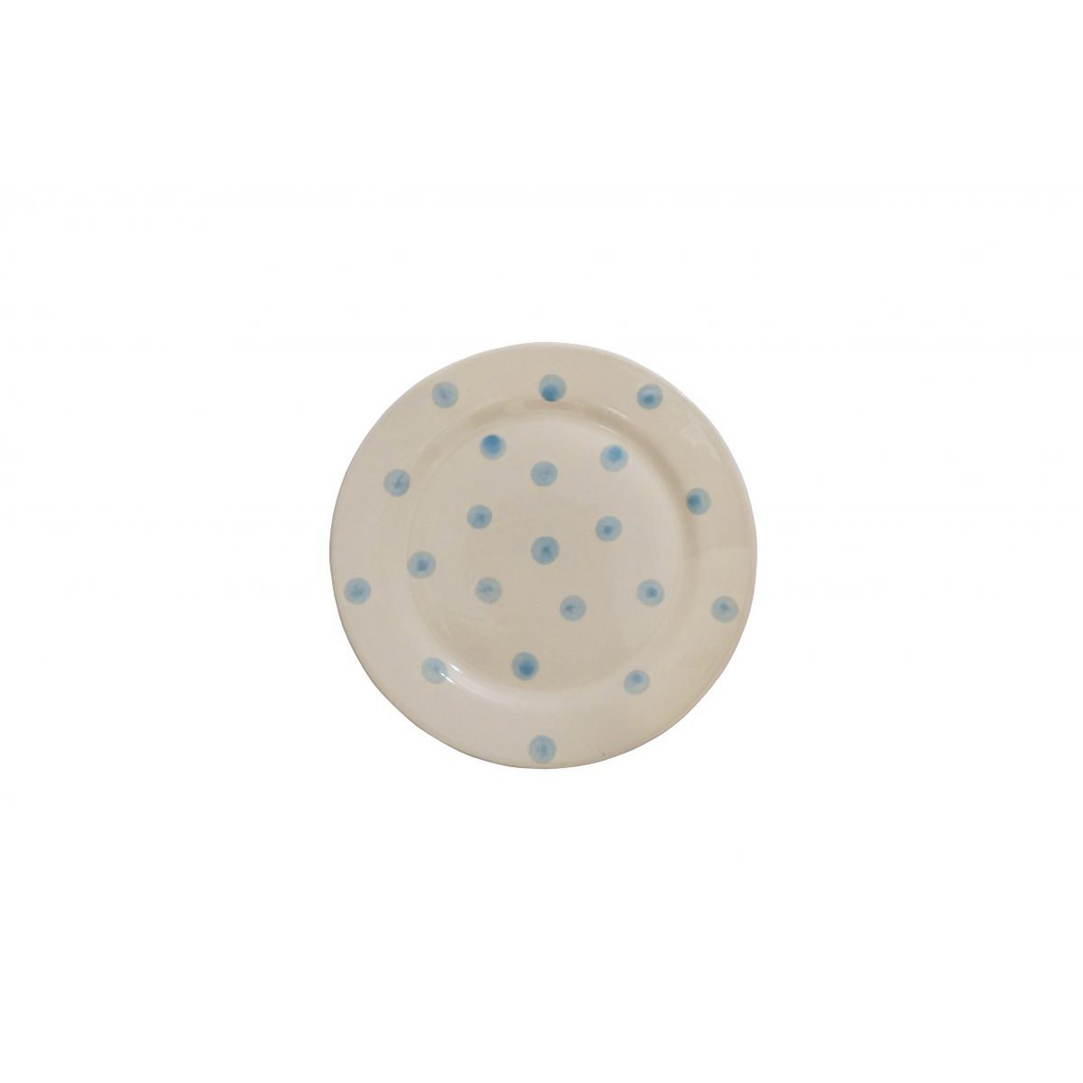 Plato de postre de cerámica con lunares azules 20 cm Isabelle Rose