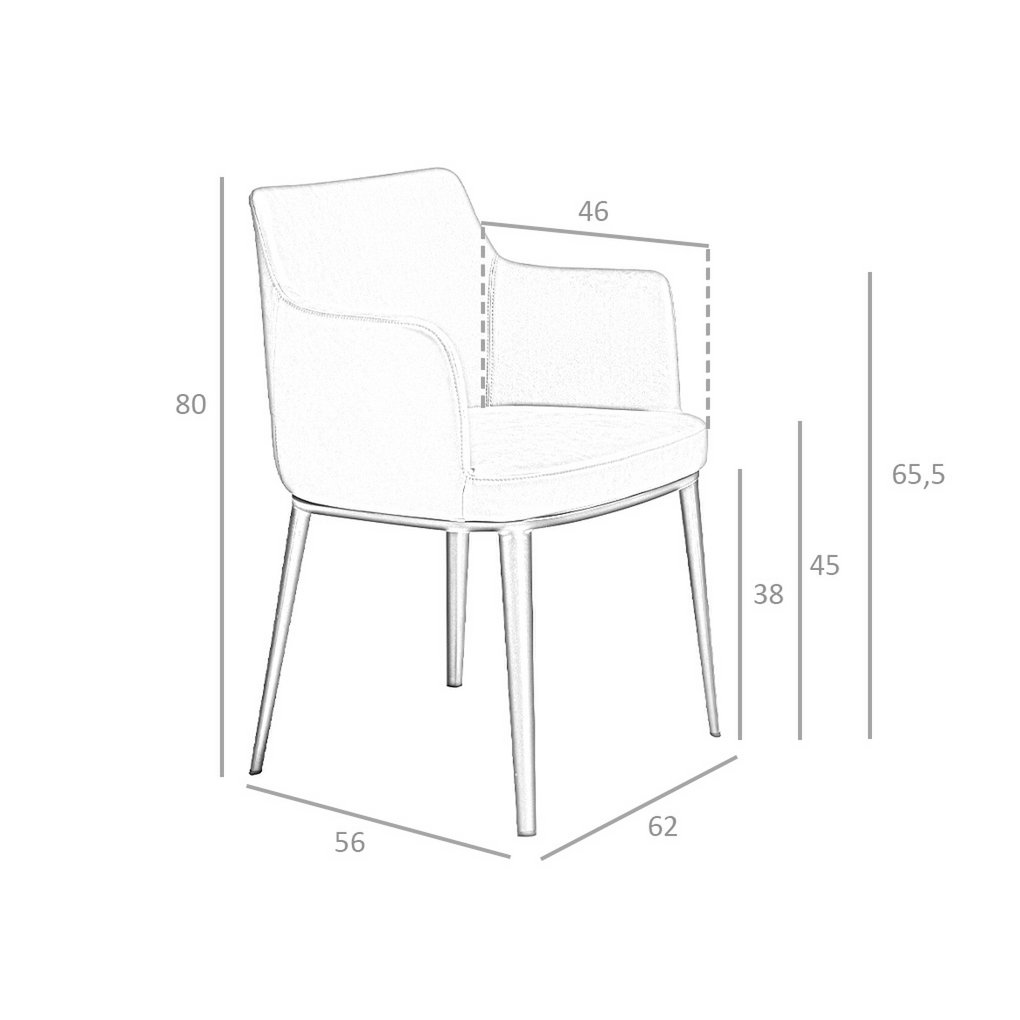 Fabric dining chair and black steel legs 4112