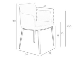 Spisestuestol i stof og sorte stålben 4112