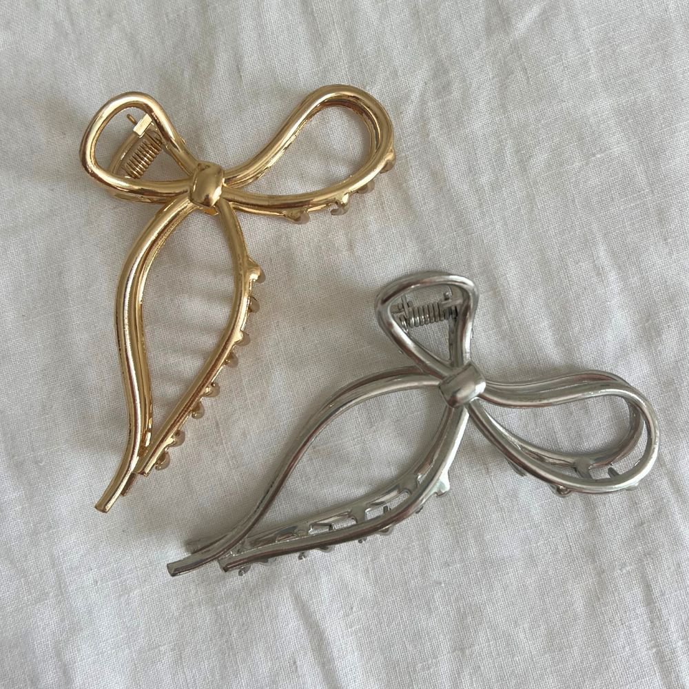 Bow hair clip | Hair clip large | Golden hair clip | Trend hair clip | Silver hair clip