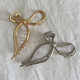 Bow hair clip | Hair clip large | Golden hair clip | Trend hair clip | Silver hair clip