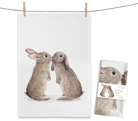 Bunny Bliss tea towel