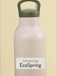 Ecofy Bottiglia d'acqua ecologica ecologica per ufficio e scuola | Borraccia in acciaio inossidabile per bambini e adulti realizzata con buccia di riso | A tenuta stagna |1 unità, 900 ml | Certificato TUV
