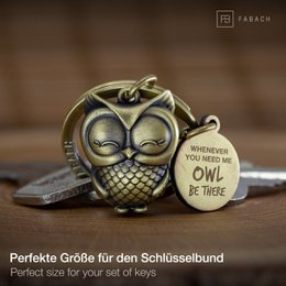 "Owl be there" owl keychain "Owly" with engraving - cute owl lucky charm