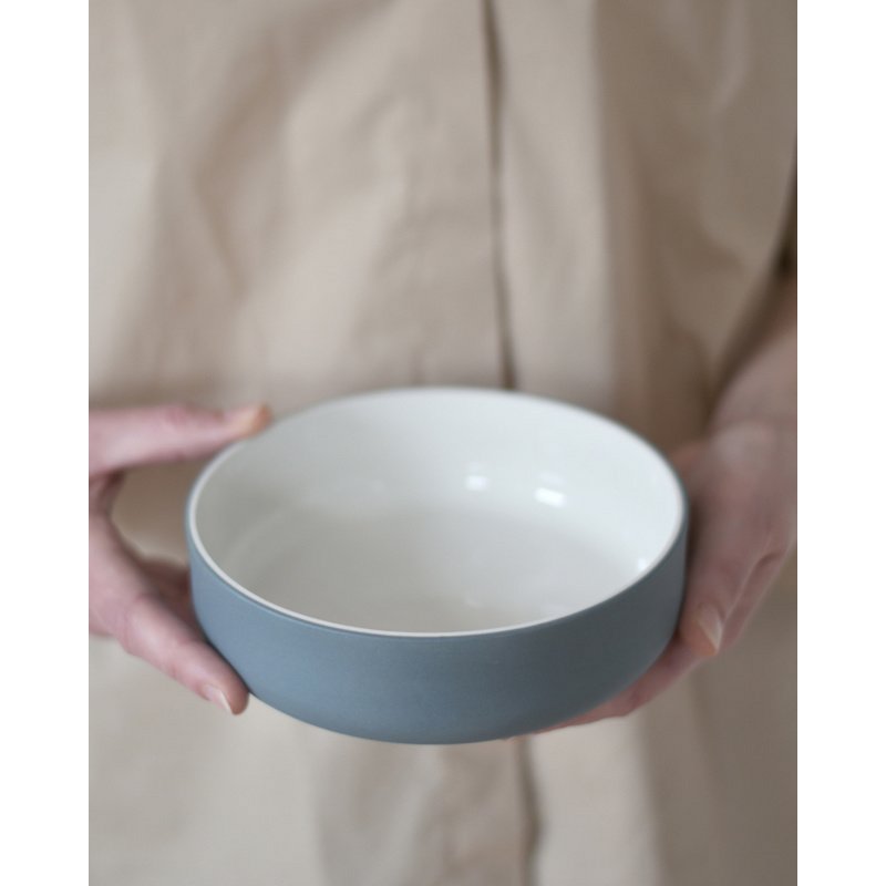 Bowl Fundament - set of 2 | teal / white