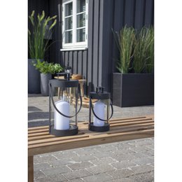 Bondi Lanterne - Sort, Stål/Glas - Sæt med 2
