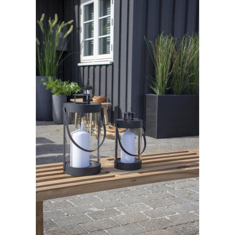 Bondi Lanterne - Sort, Stål/Glas - Sæt med 2