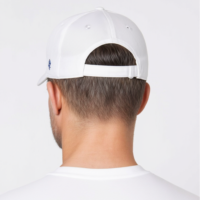 O.Leo Baseballpet - Wit - Blauwe leeuw - Unisex