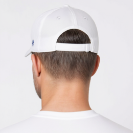 O.Leo Baseballkappe – Weiß – Blauer Löwe – Unisex