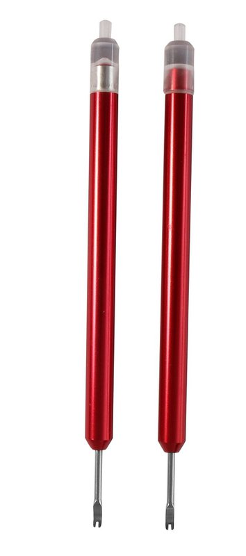 Hebel-Paar für Spiralrollen, Edelstahl, rot/silberfarben