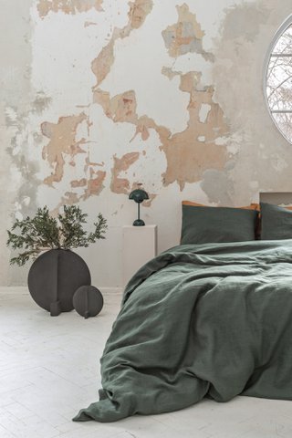 Linen bedding set / Forest green