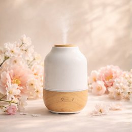 Ultrasonic Diffuser – Purisia – Wood and Ceramic Design – Diffusion of Essential Oils – Customizable Lighting – Decorative Idea